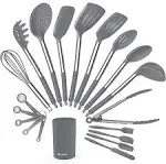 MUSENTIAL 20-Piece Kitchen Utensil Set with Holder, BPA-Free Silicone and Stainless Steel Handle, Non-Stick and Heat Resistant Cooking Spatula