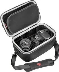 MegaGear MG1607 Ever Ready Leather Camera Case compatible with Canon EOS Rebel T7 (18-55mm), 2000D (18-55mm) - Black