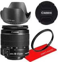 Canon EF-S 18-55mm f/3.5-5.6 IS II Lens (2042B002) + Filter + BackPack + More