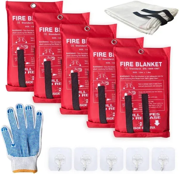 5 Pack Fire Blanket