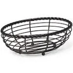 Gourmet Basics by Mikasa Rope Metal Oval Bread Basket, Black, 11-Inch -