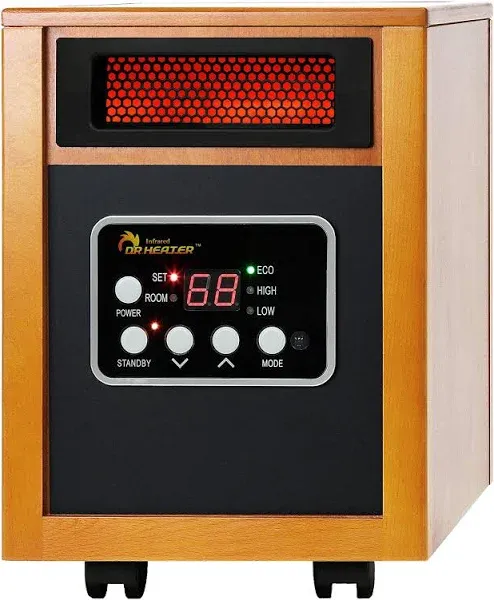 Dr. Infrared Heater 1500W Portable Space Heater Infrared Quartz PTC Dual Heating