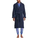 NWT Lands End Mens Radiant Navy Calf Length Turkish Terry Robe Size SMALL