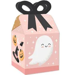 Big Dot of Happiness Pastel Halloween Square Favor Gift Boxes