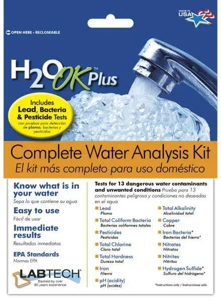 LabTech H2O OK Plus Complete Water Analysis Testing Kit