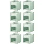 mDesign Fabric Baby Nursery Storage Cube with Front Window - Mint Green/White