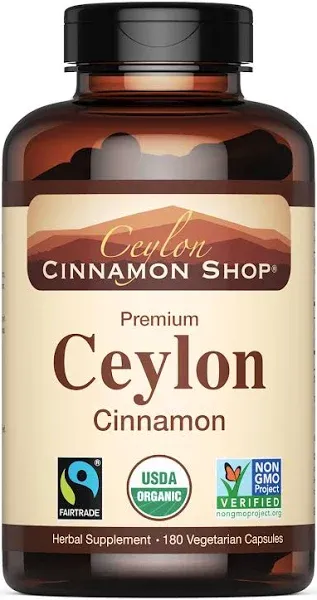 Ceylon Cinnamon Shop Organic Ceylon Cinnamon Supplement Capsules