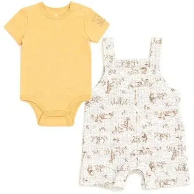 Disney Winnie the Pooh Mickey Mouse Minnie Mouse Baby Bodysuit and Short Overalls Outfit Set Newborn to Infant