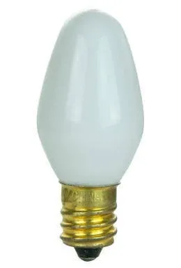 Sunlite 7W C7 120V Candelabra Base White Bulb