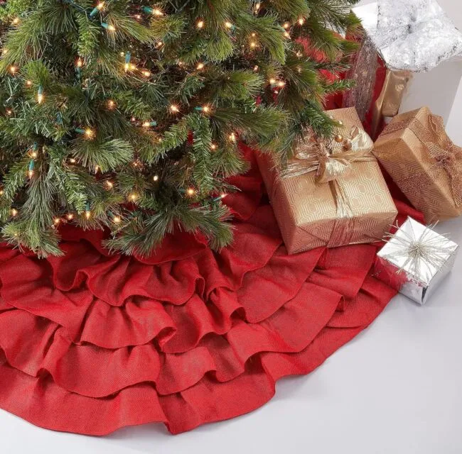 Saro Ruffled Design Tree Skirt