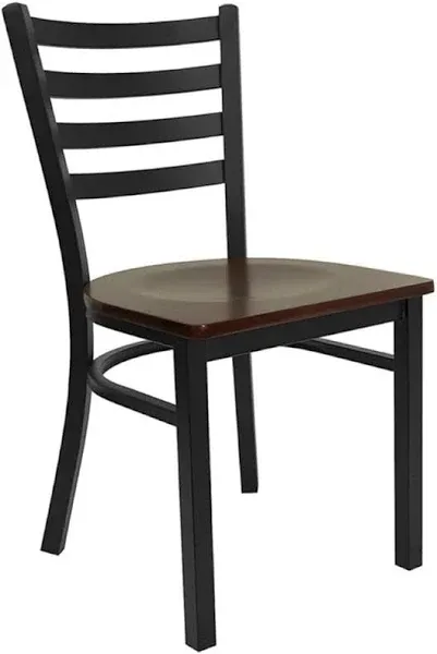 Flash Furniture Hercules Series Black Ladder Back Metal Restaurant Chair