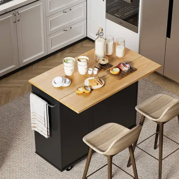 Shintenchi Rolling Kitchen Island Cart