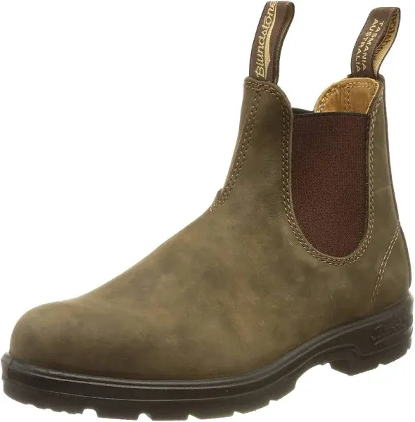 Blundstone 1944 Men's Classics Chelsea Boots with Yellow Soles, Rustic Brown / Mustard Black Premium Water Resistant Leather with a Cushioned Midsole and Elastic Side, 10.5 UK