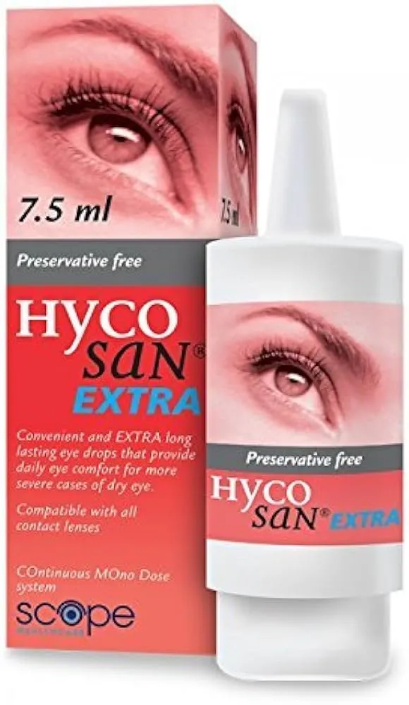 3 x Hycosan Extra Preservative Free DRY Eye Drops RECOMMENDED BY OPTICIANS