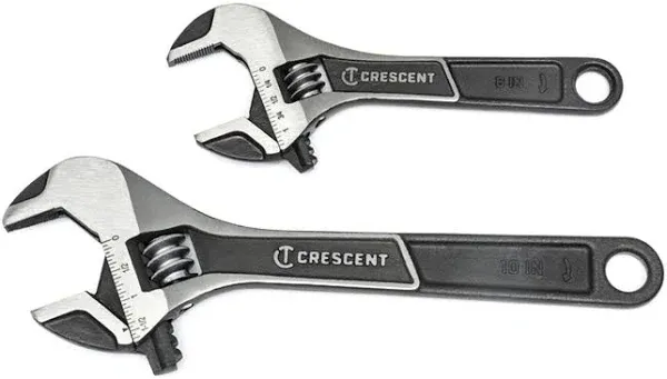 2 Pc. Wide Jaw Adjustable Wrench Set 6&#034; &amp; 10&#034; - ATWJ2610VS