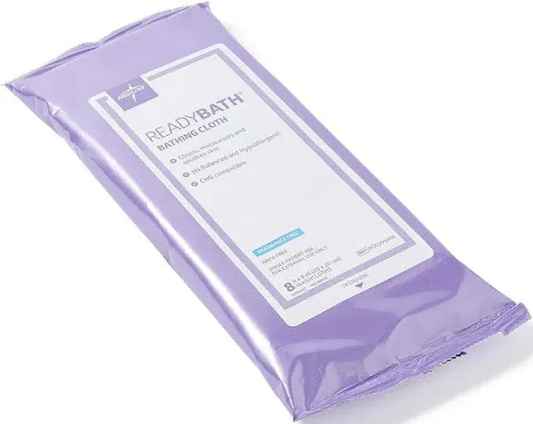 ReadyBath Total Body Cleansing Standard Weight Washcloths, Scented, 8/Pack