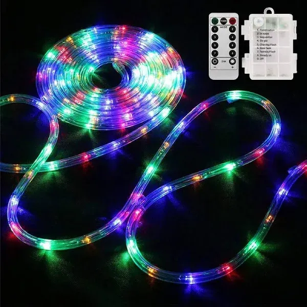 LED Rope Lights Battery Operated String Lights-40Ft 120 Multi-Colored 1 Pack