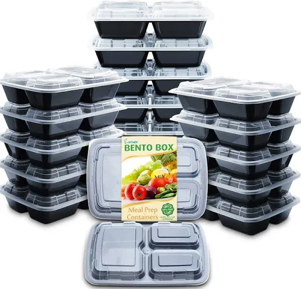 Enther Meal Prep Containers 20 pack 1 Compartment with Lids, Food Storage Bento BPA Free | Stackable | Reusable Lunch Boxes, Microwave/Dishwasher, Freezer Safe,Portion Control (28 oz)