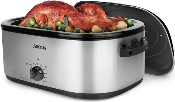 22Qt. Stainless Steel Roaster Oven Extra Large Capacity Adjustable Temp Control