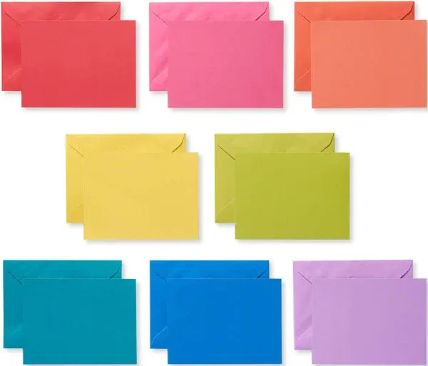 American Greetings Single Panel Blank Cards with Envelopes, Neon Rainbow Colors