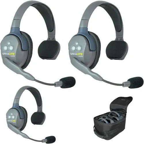 Eartec UL3S UltraLITE Full Duplex Wireless Headset Communication for 3 Users