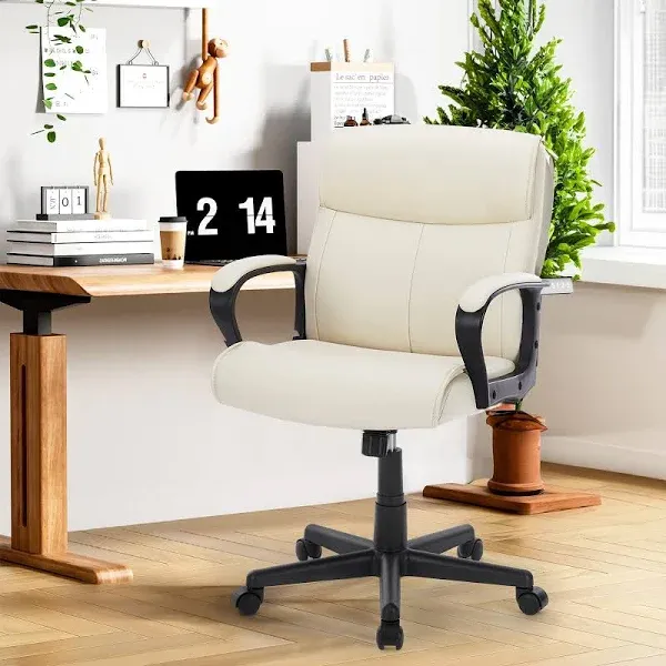 360-Degree S... Executive Office Chair with Padded Armrests Adjustable Height