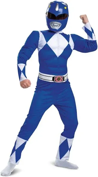 Boy's Disguise Blue Ranger Classic Muscle Costume