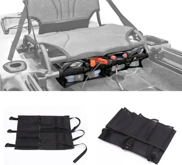 Kayak Canoe Storage Bag, Kayak Canoe Dinghy Gear Accessories, Adjustable Buckle Strap Organizer, Storage Bag Under Kayak Seat for Water Sports red