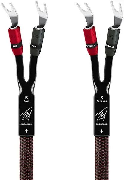 AudioQuest - 6FT Rocket 33 Single FR Multi-Spade Speaker Cable - Red/Black