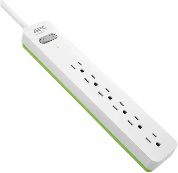 APC PE66W SurgeArrest 6-Outlet Surge Protector 6ft Cord White