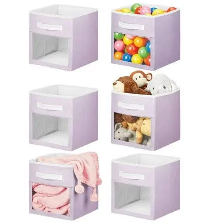 mDesign Fabric Nursery Storage Cube with Front Window (6 Pack)