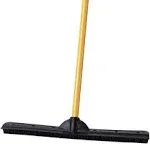 XL Heavy Duty Broom, Multi-Surface Squeegee Rubber Broom, Extra Large 18-Inch Broom Head, Black and Orange