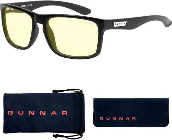 GUNNAR Gaming and Computer Eyewear /Intercept, Amber Tint - Patented Lens, Re...