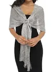 Rheane Shawls and Wraps for Evening Dresses Silver Shawls and Wraps Dressy Shawls and Wraps for Evening Wear Fall Formal 2024 Dressy Scarf (Dark Gray