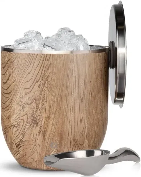 Snowfox Stainless Steel Ice Bucket with Lid and Scoop