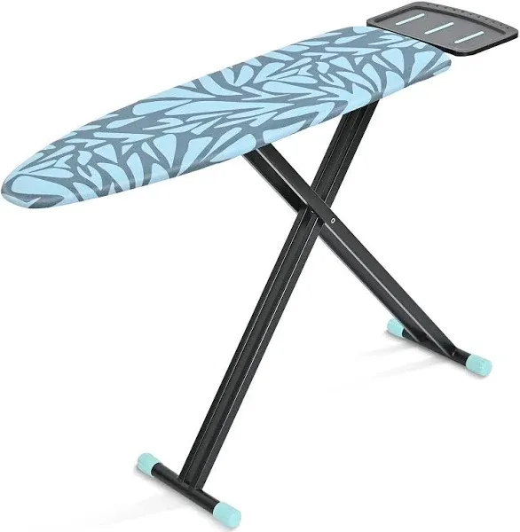 APEXCHASER Ironing Board, Full Size Iron Board, Lightweight Ironing Board with Iron Rest, Extra Thick Heat-Resistant Cover with Padding, Height Adjustable, Anti-Skid Sturdy Metal Legs, 43x13 Black