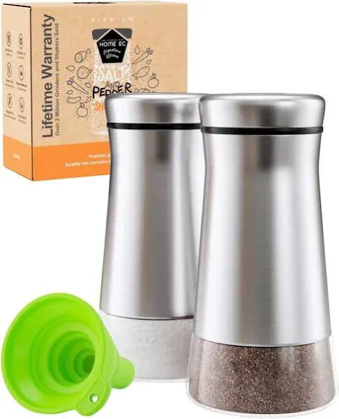 HOME EC Glass Salt Pepper Adjustable Pour Holes