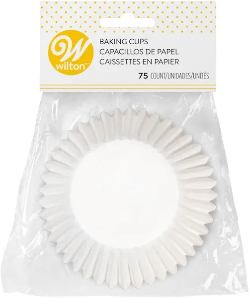 White 75/Pkg - Jumbo Baking Cups