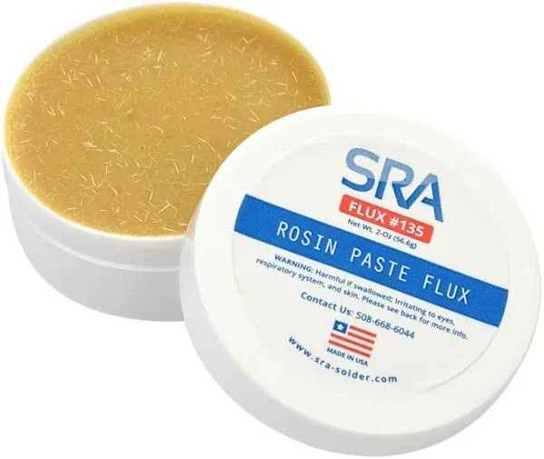 SRA Soldering Products Rosin Paste Flux #135 with a Soldering Iron Tip Cleaner with Brass Coils