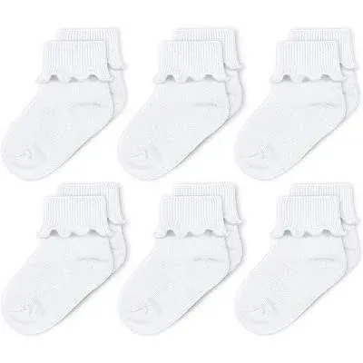 Cozyway Baby Girls Socks Ruffle Ripple Edge Turn Cuff Socks