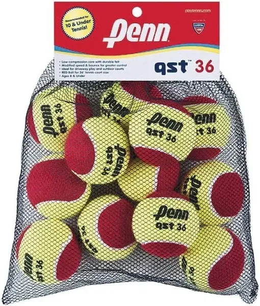 Penn | 521917 | QST 36 Youth Felt Tennis Balls | 12 Mesh Bag