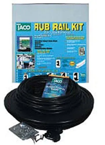 TACO 50FT Flexible Flex Vinyl Boat Rub Rail Kit Black with Insert 1-1/16&#034;x11/16&#034;