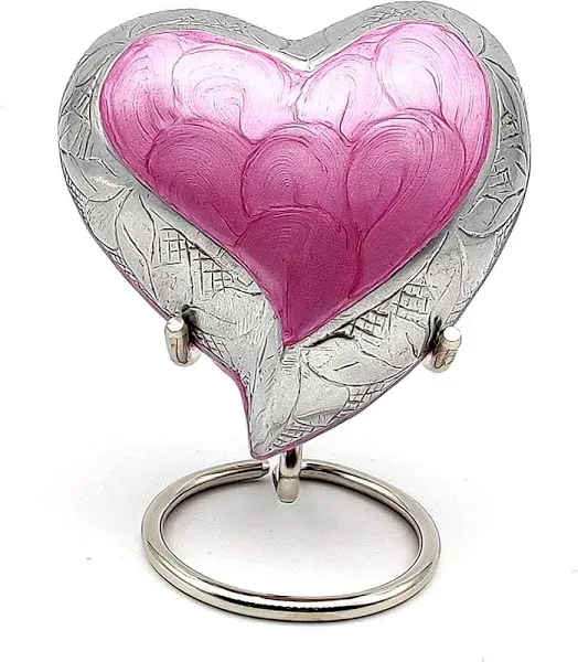 Pink Heart Keepsake Urn - Mini Ash Urn Small Handcrafted Cremation Urn for Ashes  | eBay