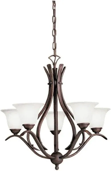 Kichler Dover 5-Light Brushed Nickel Glass Bell Chandelier