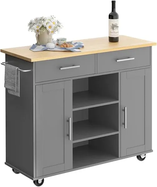 Shintenchi Rolling Kitchen Island Cart