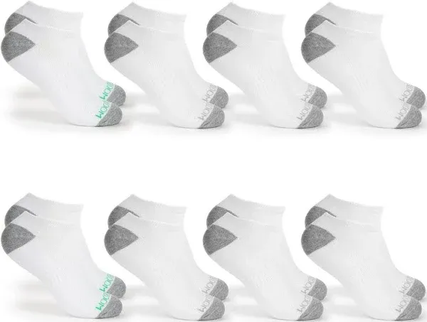 Fruit of the Loom Mens No Show Socks - 8 Pairs - Arch Support, Low Cut, Non Slip Athletic Ankle Socks - Mens Socks Size 6-12