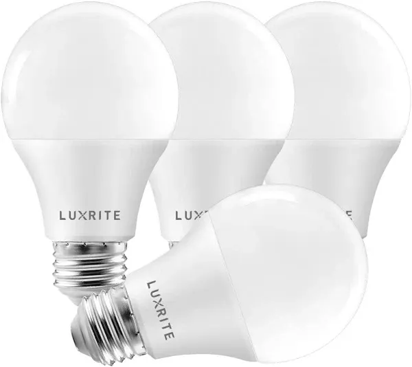 6x Luxrite LED A19 Standard Bulb 75W Equiv. 1100lm 2700K Enclosed Fixture Rated