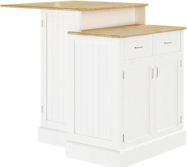 HOMCOM Buffet Cabinet with Storage, Kitchen Sideboard with 2-Layer Wood Countertop, Adjustable Shelves, and Drawers