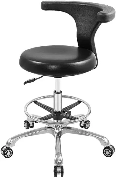 Rolling Stool Task Chair Drafting Adjustable with Wheels and Backrestr Office Kitchen Medical Dentist Shop chair