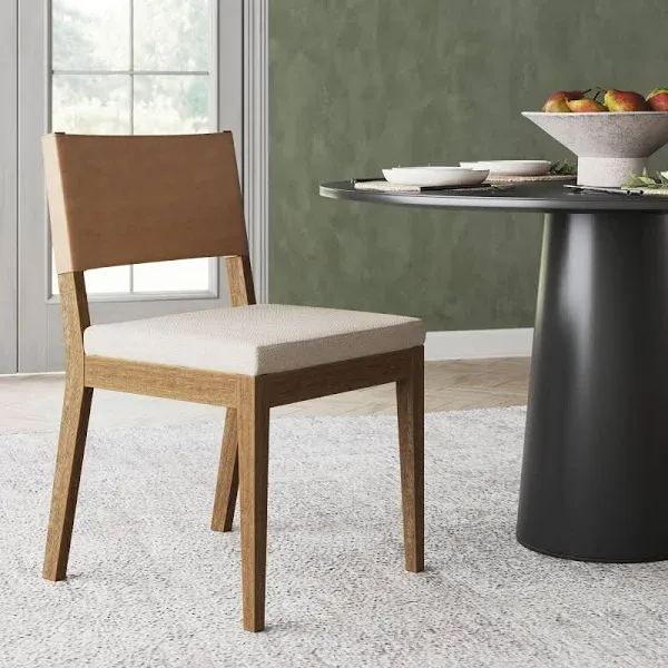 Nathan James Linus Modern Upholstered Dining Chair Solid Rubberwood Legs